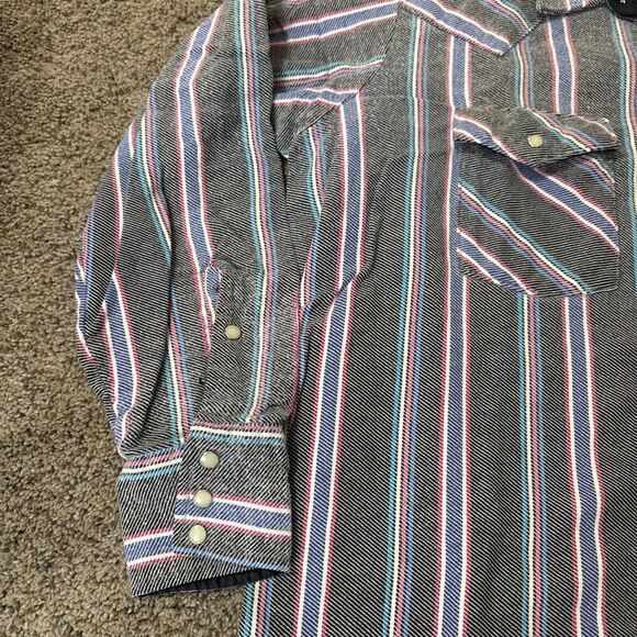 Vintage Saddle King Western Flannel Mens 2XL Flannel Pearl Snap Heavyweight XXL - Picture 3 of 11